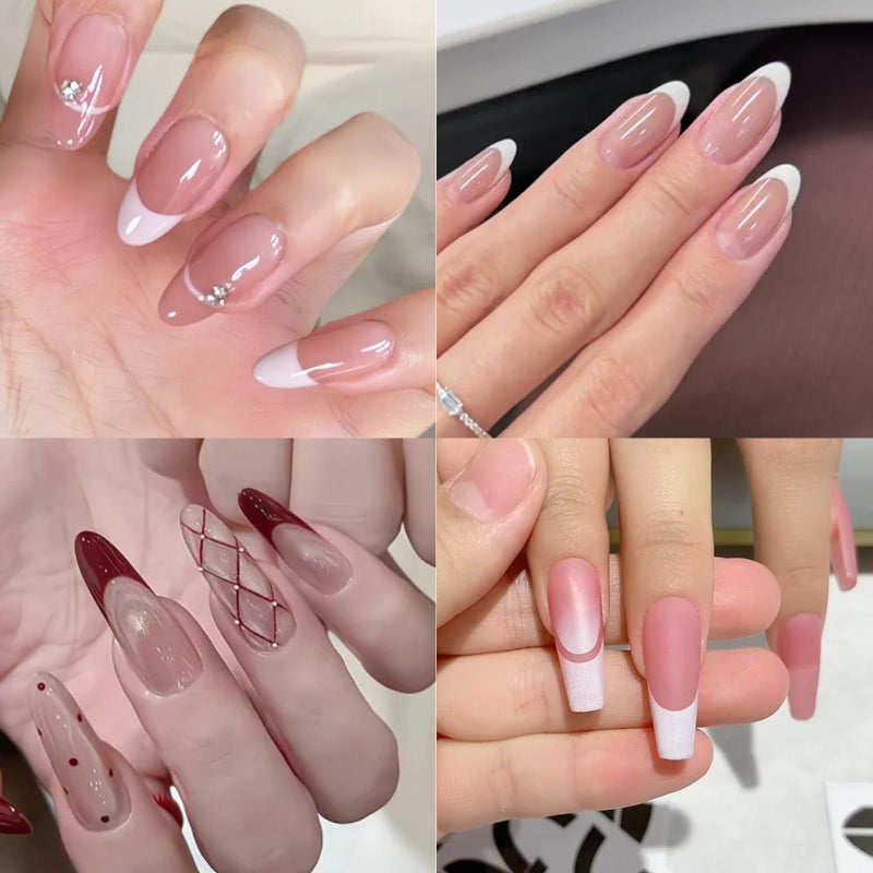 ESUOHYM 10 Sheets French Tip Guide Stencil for All Nail Shapes French Manicure Strips Stickers Self-Adhesive Frenchs Nail Decals for DIY Decoration Stencil Tools Home Salon - Image 3